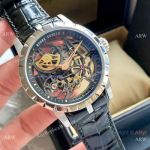 Replica Roger Dubuis Excalibur 46 Watch Black Hollow Face Men Size